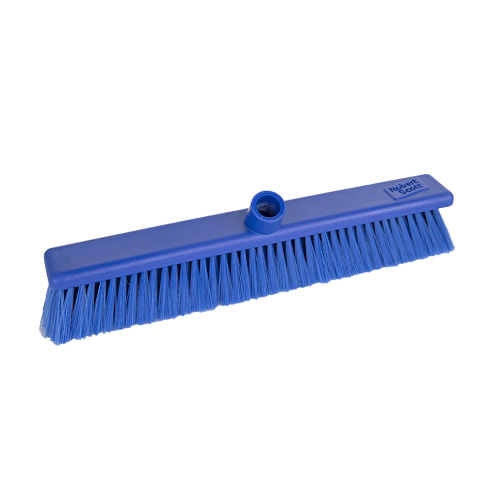 Washable 45cm Stiff Bristle Broom Head Only - Blue