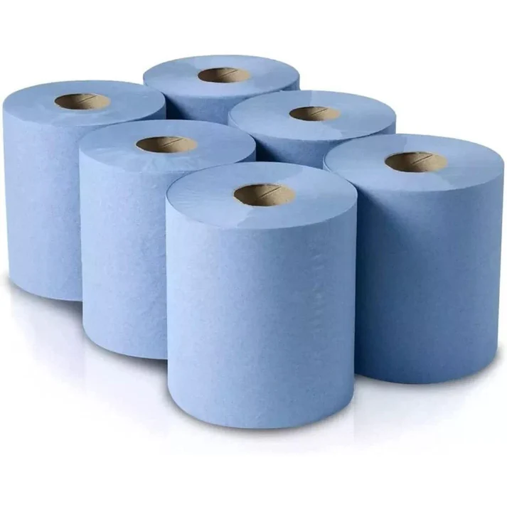 Blue 2-Ply Centrefeed Rolls - Case of 6 x 150m